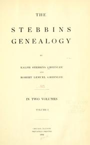 Cover of: The Stebbins genealogy by Ralph Stebbins Greenlee