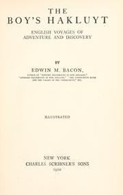 Cover of: The boy's Hakluyt by Edwin M. Bacon
