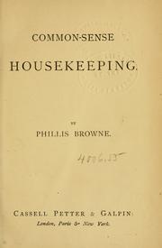 Cover of: Common-sense housekeeping