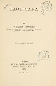 Cover of: Taquisara by Francis Marion Crawford, Francis Marion Crawford