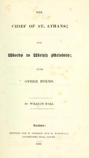 Cover of: The chief of St. Athans and Words to Welsh melodies, with other poems.