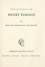Cover of: Henry Esmond. by William Makepeace Thackeray