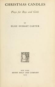Cover of: Christmas candles by Elsie Hobart Carter