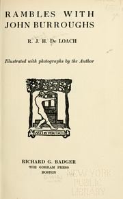 Cover of: Rambles with John Burroughs by R. J. H. De Loach, R. J. H. De Loach