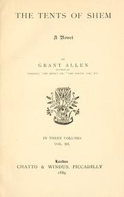 Cover of: The tents of Shem. by Grant Allen
