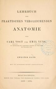 Cover of: Lehrbuch der praktischen vergleichenden Anatomie by Karl Christoph Vogt
