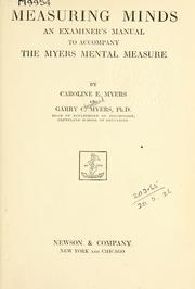 Cover of: Measuring minds