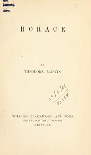 Cover of: Horace.