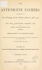 Cover of: The Ante-Nicene Fathers