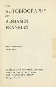 Cover of: Autobiography. by Benjamin Franklin