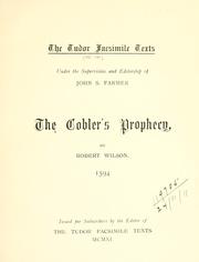 The cobler's prophecy by Wilson, Robert