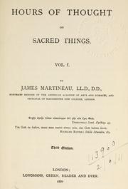Cover of: Hours of thought on sacred things. by James Martineau