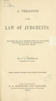 A treatise on the law of judgments by Abraham Clark Freeman