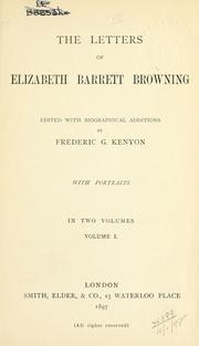 Cover of: Letters: Edited with biographical additions by Frederic G. Kenyon