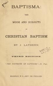 Cover of: Baptisma by J. Lathern