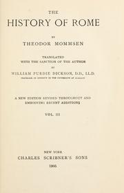 Cover of: The history of Rome by Theodor Mommsen