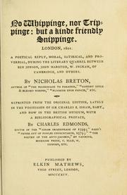Cover of: No whippinge, nor trippinge by Breton, Nicholas