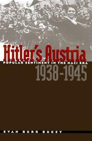 Cover of: Hitler's Austria: popular sentiment in the Nazi era, 1938-1945