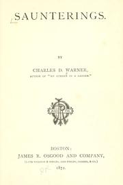 Cover of: Saunterings.