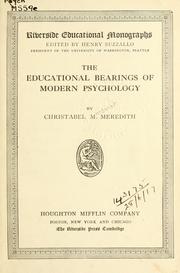 The educational bearings of modern psychology by Christabel M. Meredith