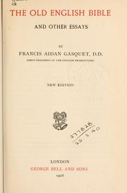 Cover of: The old English Bible by Francis Aidan Gasquet