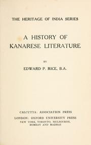 Cover of: A history of Kanarese literature by Edward Peter Rice