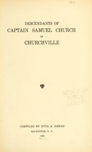 Descendants of Captain Samuel Church, of Churchville by Etta A. Emens