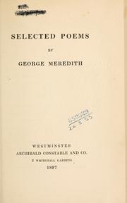 Cover of: Selected poems. by George Meredith