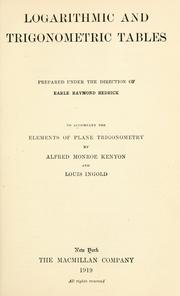 Cover of: Logarithmic and trigonometric tables by E. R. Hedrick