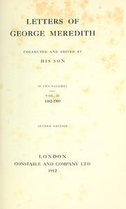 Cover of: Letters of George Meredith by George Meredith