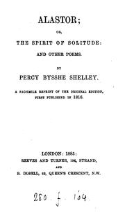 Cover of: Alastor by Percy Bysshe Shelley