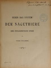 Cover of: Ueber das System der Nagethiere by Tycho Tullberg