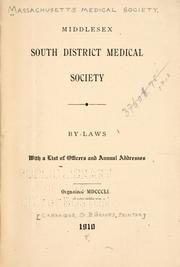 Cover of: By-laws, with a list of officers and annual addresses.