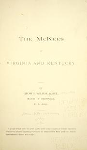 Cover of: The McKees of Virginia and Kentucky.
