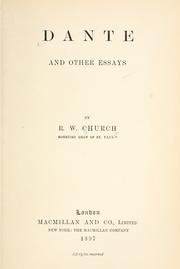 Cover of: Dante and other essays by Richard William Church