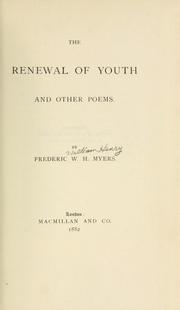 Cover of: The renewal of youth, and other poems. by Frederic William Henry Myers
