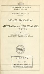 Cover of: Higher education in Australia and New Zealand