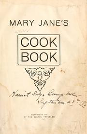 Cover of: Mary Jane's cook book