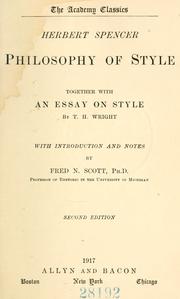 Cover of: The philosophy of style by Herbert Spencer