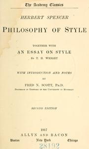 Cover of: The philosophy of style by Herbert Spencer, Herbert Spencer