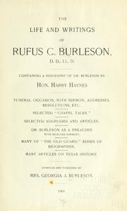 The life and writings of Rufus C. Burleson by Georgiana Jenkins Burleson