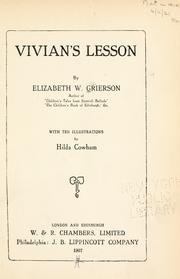 Cover of: Vivian's lesson by Elizabeth Wilson Grierson