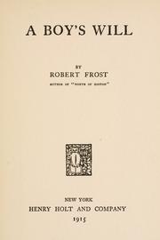 Cover of: A boy's will by Robert Frost