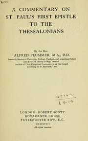 Cover of: A commentary on St. Paul's first epistle to the Thessalonians