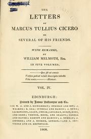 Cover of: The letters of Marcus Tullius Cicero to several of his friends. by Cicero