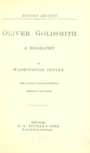 Cover of: Oliver Goldsmith by Washington Irving
