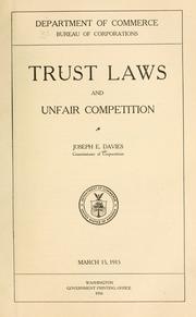 Cover of: Trust laws and unfair competition.