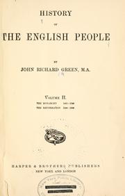 Cover of: History of the English people by John Richard Green