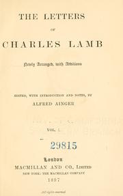 Cover of: The letters of Charles Lamb by Charles Lamb