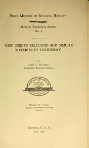 Cover of: New uses of celluloid and similar material in taxidermy